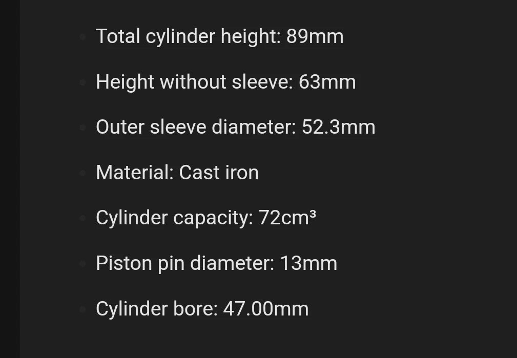 72cc Sylinterisarja